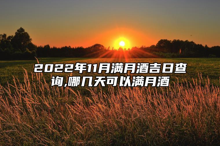 2022年11月满月酒吉日查询,哪几天可以满月酒 满月酒好日子老黄历