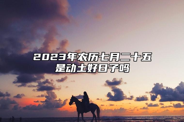 2023年农历七月二十五是动土好日子吗