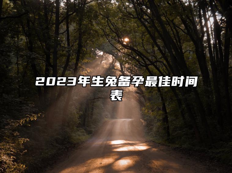 2023年生兔备孕最佳时间表 2023年1月备孕10月出生