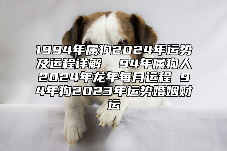 1994年属狗2024年运势及运程详解  94年属狗人2024年龙年每月运程 94