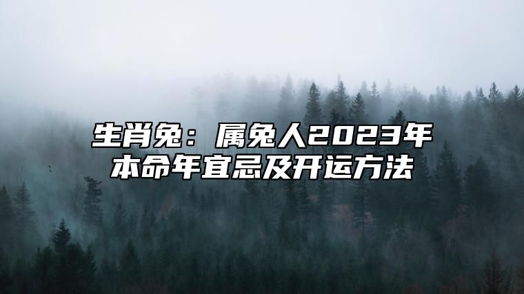 生肖兔：属兔人2023年本命年宜忌及开运方法 　提运建议