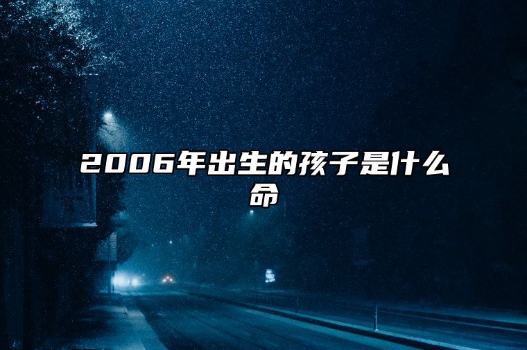 2006年出生的孩子是什么命 2006年是什么年属狗的是什么命