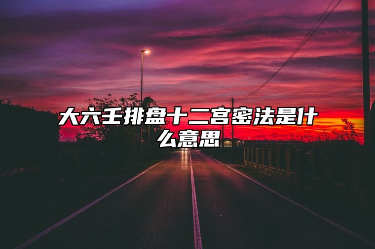 大六壬排盘十二宫密法是什么意思？