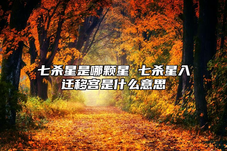 七杀星是哪颗星 七杀星入迁移宫是什么意思