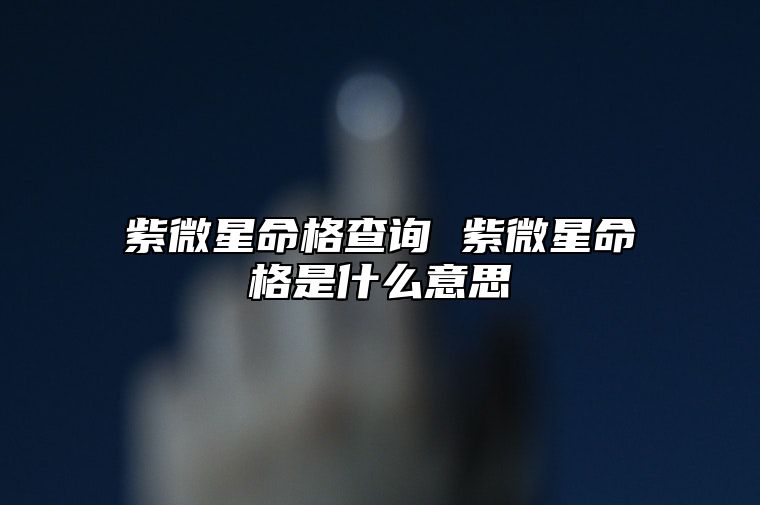 紫微星命格查询 紫微星命格是什么意思