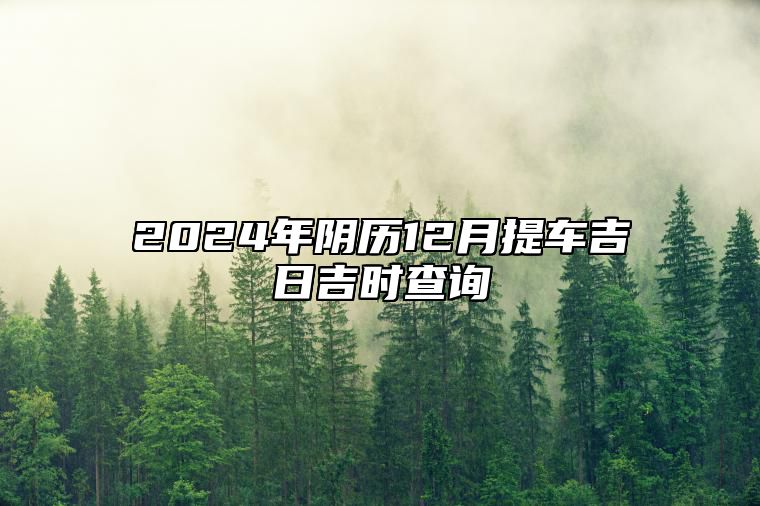 2024年阴历12月提车吉日吉时查询 适合提车的黄道吉日