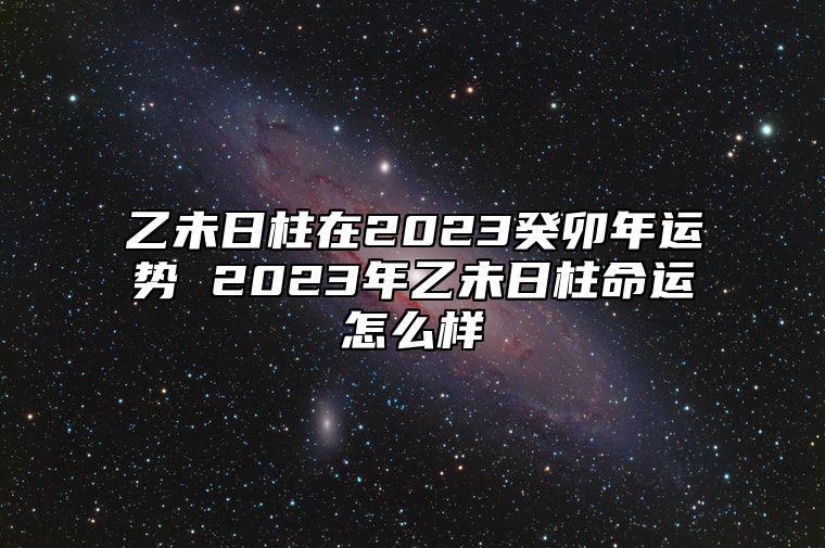 乙未日柱在2023癸卯年运势 2023年乙未日柱命运怎么样