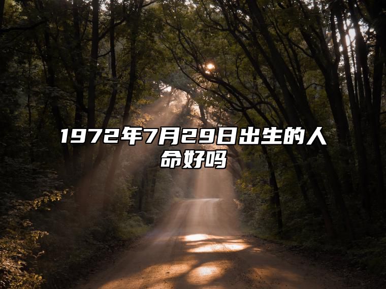 1972年7月29日出生的人命好吗 姻缘婚姻,八字事业人生发展