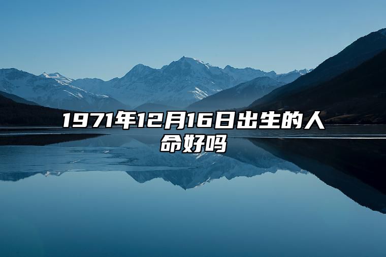 1971年12月16日出生的人命好吗 不同时辰八字运势详解