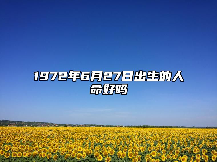 1972年6月27日出生的人命好吗 是什么命