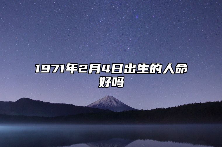 1971年2月4日出生的人命好吗 此日生辰八字详解