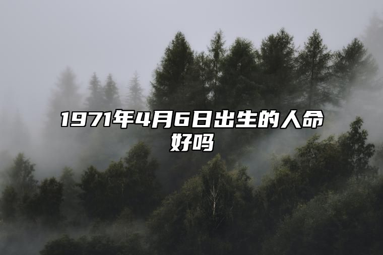 1971年4月6日出生的人命好吗 姻缘婚姻,八字事业人生发展