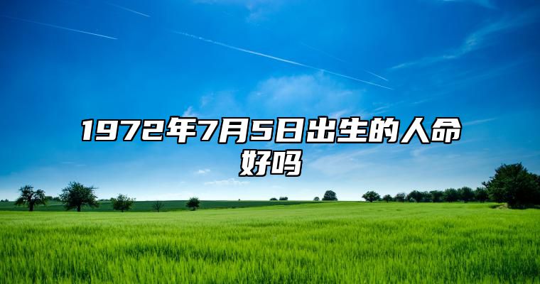 1972年7月5日出生的人命好吗 八字运势、婚姻、事业详解