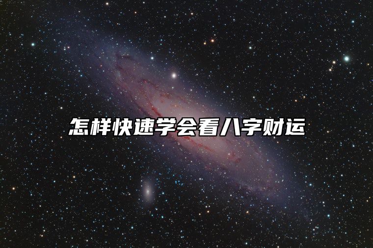 怎样快速学会看八字财运？