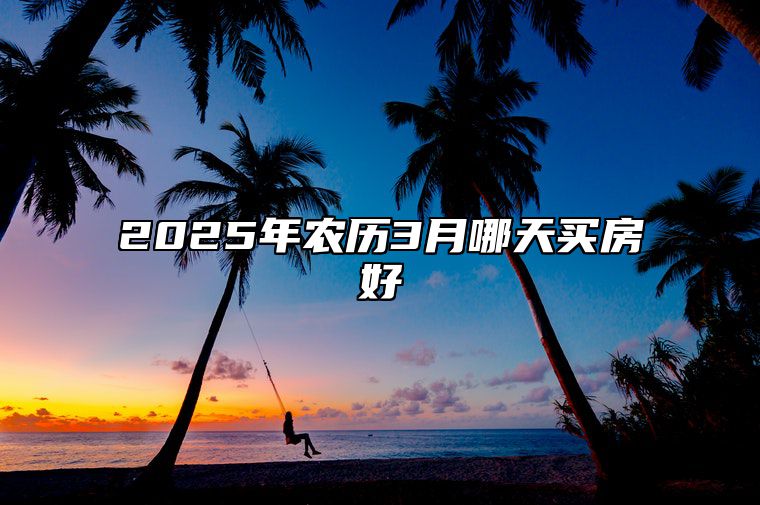 2025年农历3月哪天买房好 哪一天买房吉利