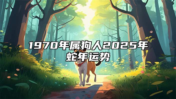 1970年属狗人2025年蛇年运势 1970年属狗未来5年运势