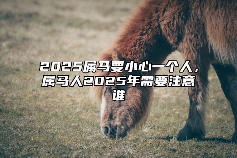 2025属马要小心一个人，属马人2025年需要注意谁 属马的在2025年的运势好不好呢