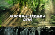 1996年4月4日出生的人命好吗 命运如何五行缺什么