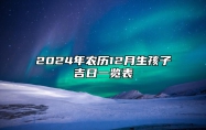 2024年农历12月生孩子吉日一览表 今日生孩子黄道吉日查询