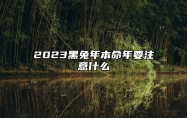 2023黑兔年本命年要注意什么 有什么禁忌