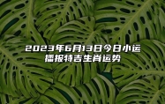 2023年6月13日今日小运播报特吉生肖运势