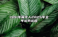 1991年属羊人2025年全年运势运程 91年属羊人2025年每月运势详解