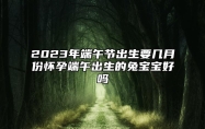 2023年端午节出生要几月份怀孕？端午出生的兔宝宝好吗