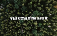 1月理发吉日查询2025年 是不是理发的黄道吉日