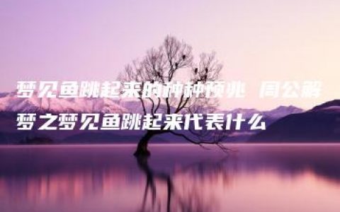 梦见鱼跳起来的种种预兆 周公解梦之梦见鱼跳起来代表什么