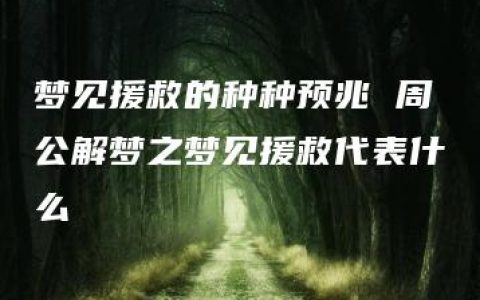 梦见援救的种种预兆 周公解梦之梦见援救代表什么