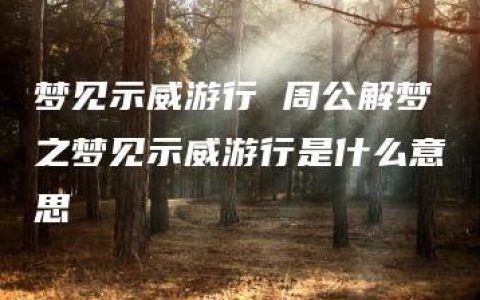 梦见示威游行 周公解梦之梦见示威游行是什么意思