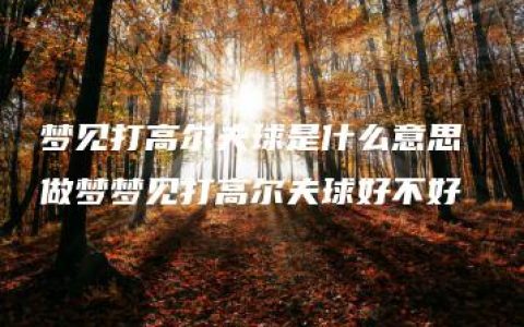 梦见打高尔夫球是什么意思 做梦梦见打高尔夫球好不好