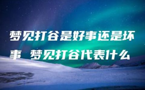 梦见打谷是好事还是坏事 梦见打谷代表什么