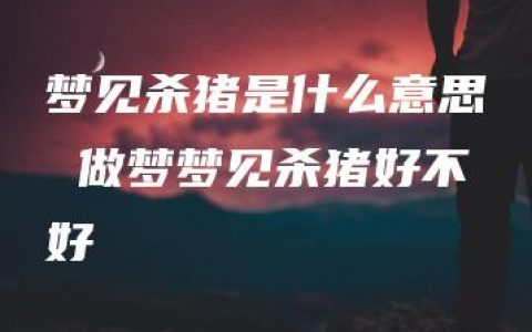 梦见杀猪是什么意思 做梦梦见杀猪好不好