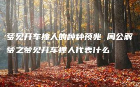 梦见开车撞人的种种预兆 周公解梦之梦见开车撞人代表什么