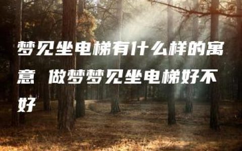 梦见坐电梯有什么样的寓意 做梦梦见坐电梯好不好