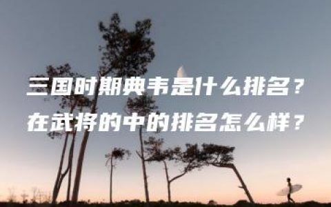 三国时期典韦是什么排名？在武将的中的排名怎么样？