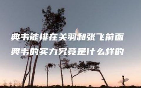 典韦能排在关羽和张飞前面 典韦的实力究竟是什么样的