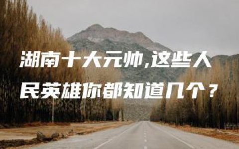 湖南十大元帅,这些人民英雄你都知道几个？