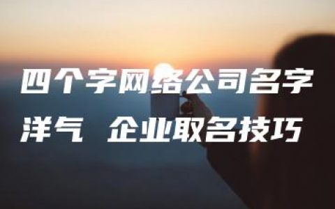 四个字网络公司名字洋气 企业取名技巧