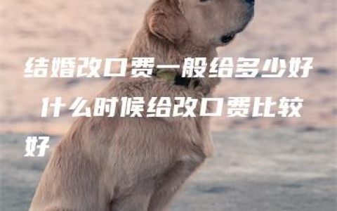 结婚改口费一般给多少好 什么时候给改口费比较好