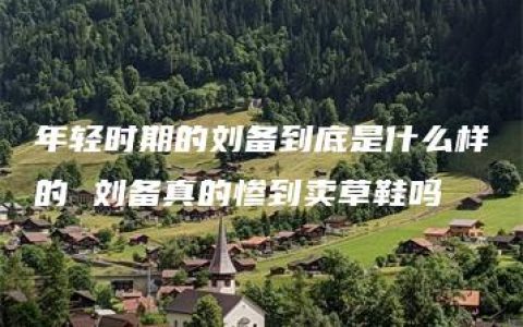 年轻时期的刘备到底是什么样的 刘备真的惨到卖草鞋吗