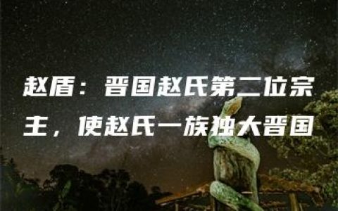 赵盾：晋国赵氏第二位宗主，使赵氏一族独大晋国