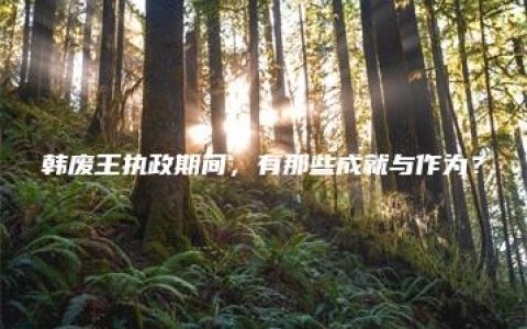 韩废王执政期间，有那些成就与作为？