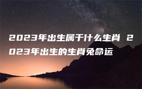 2023年出生属于什么生肖 2023年出生的生肖兔命运